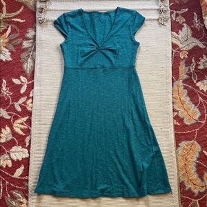 Horny Toad Rosemarie dress in teal turquoise aqua like new cotton womens XS